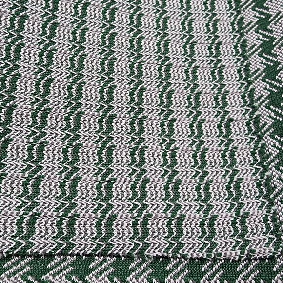 1960s 70s Polyester Fabric Gingham Green White 62" Wide 1 YD 12" VTG - Picture 7 of 7